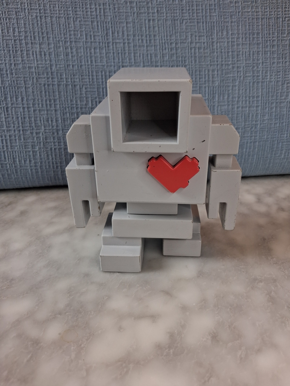 Lovebot Block Robot Toy Figure Sculpture by Matthew Del Degan 2015